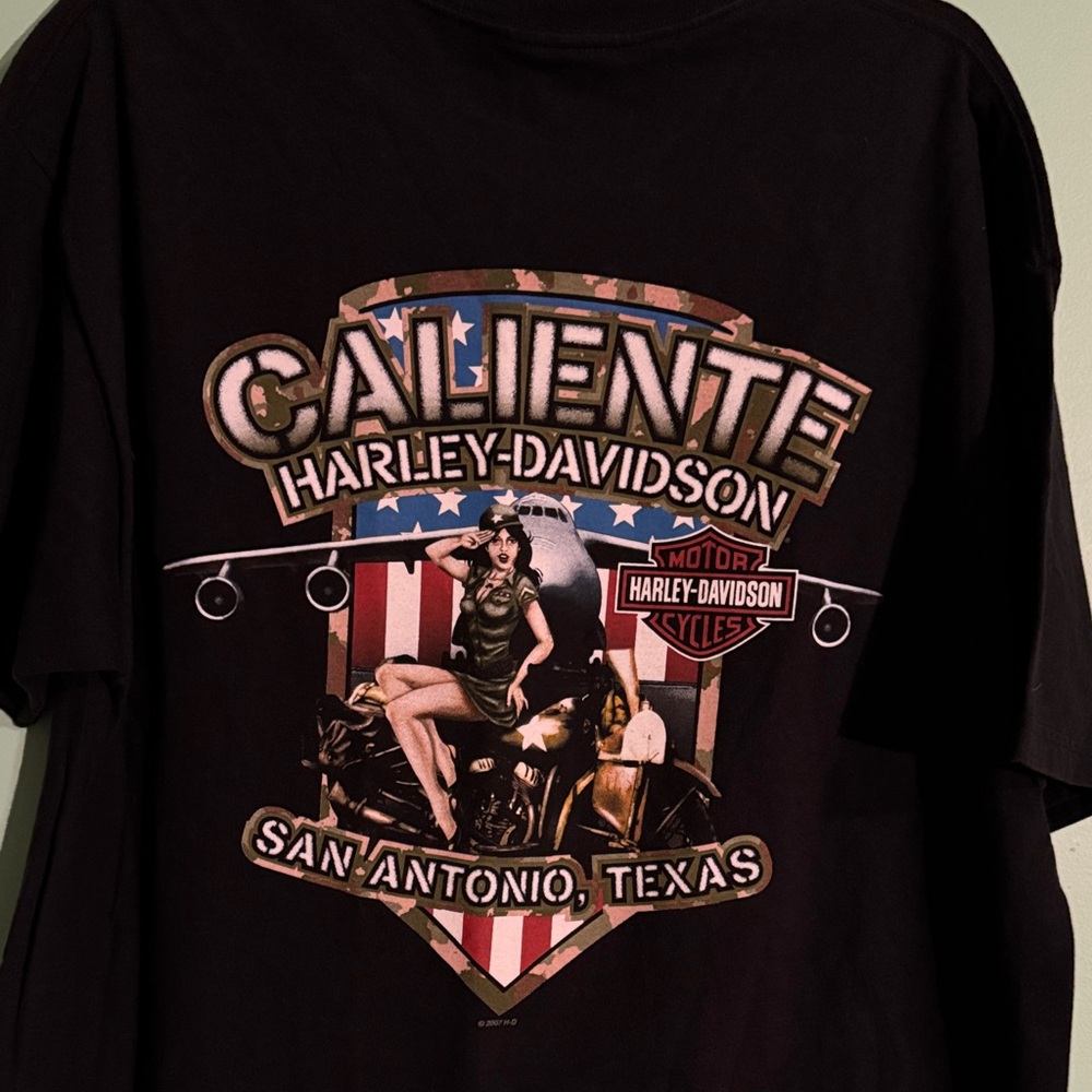 Harley-Davidson SAN ANTONIO Black Tee with Vintage Graphic SIZE XL NEW!